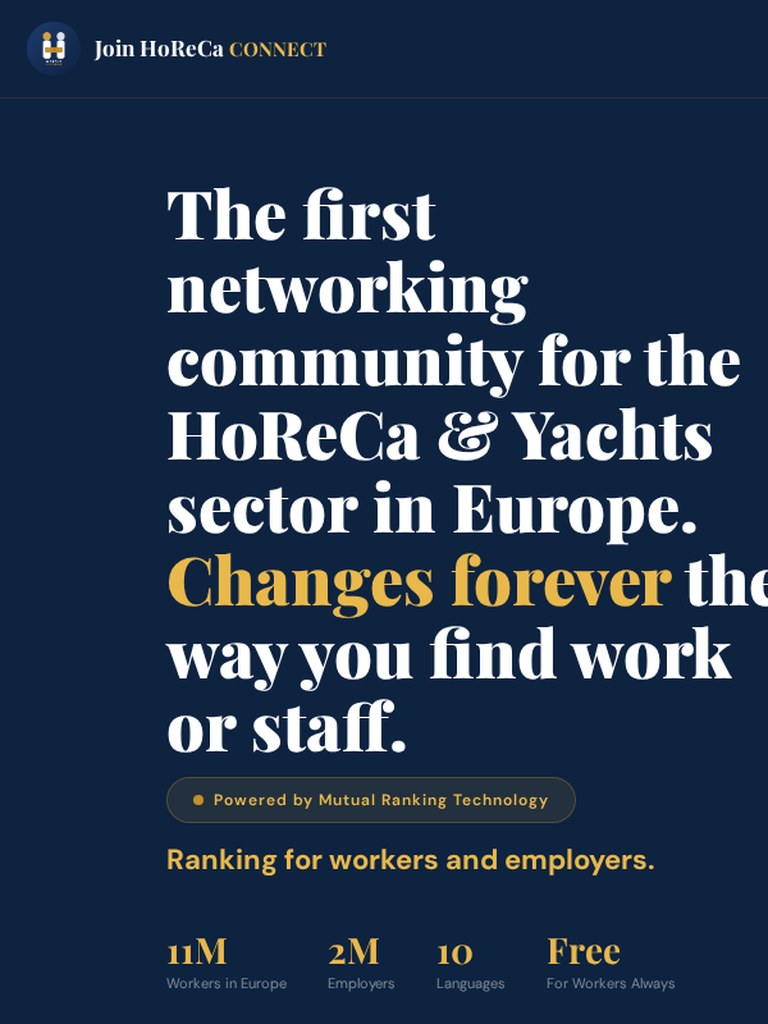 Join HoReCa Connect — Πλατφόρμα δικτύωσης